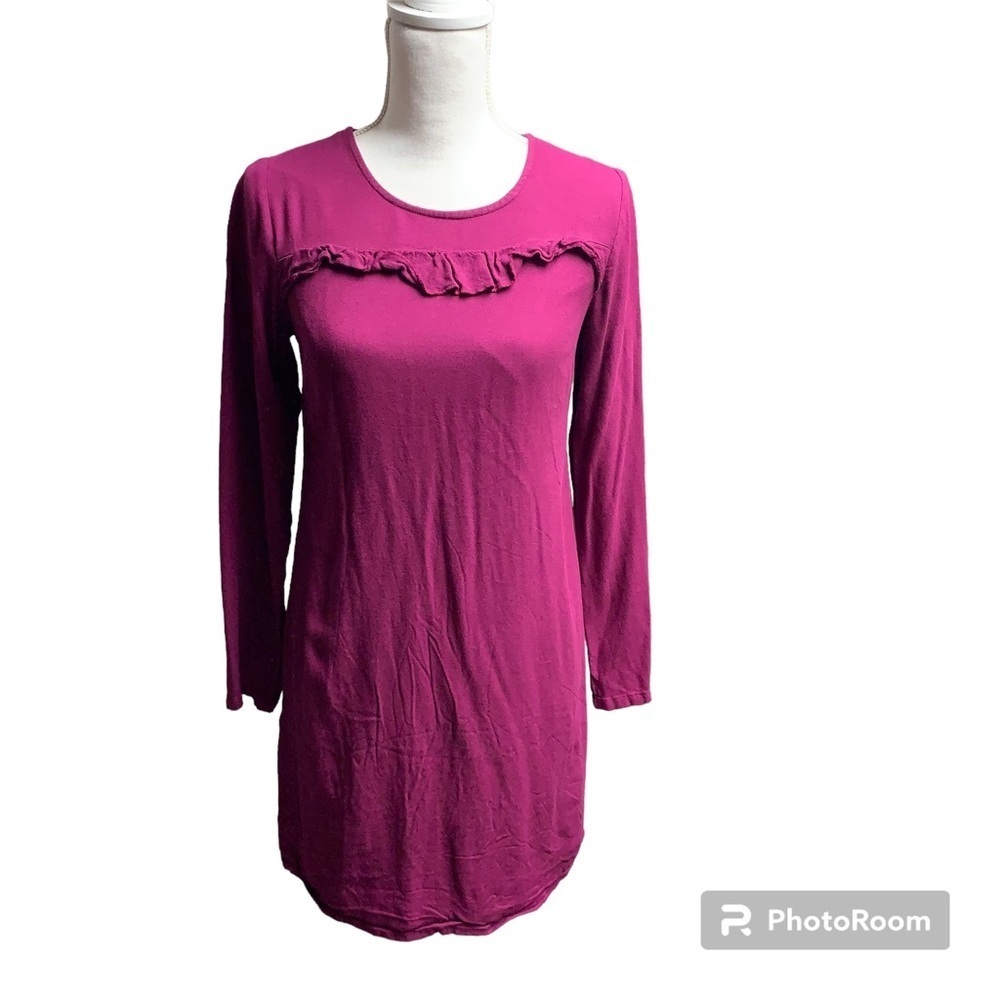 Old Navy size small burgundy colored dress hidden back zipper long sleeve